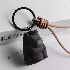 black wooden horse keychain side view