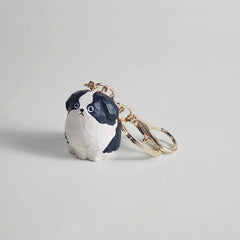 border collie keychain with metal ring