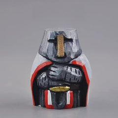 Chibi knights templar figurine showing cross helmet and sword