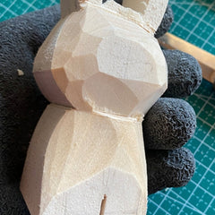 Eggstra-Special Jester Bunny Figurine Hand-Carved