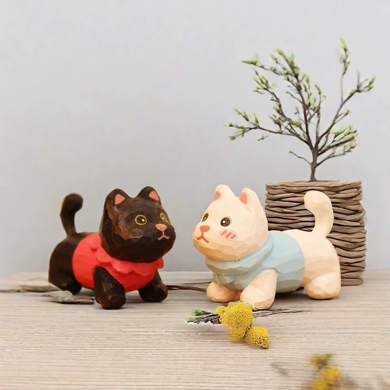 Kitten figurines in home decor scene
