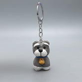 Schnauzer Dog Keychain Hand-Carved Wooden