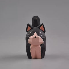 Tuxedo cat figurine front view
