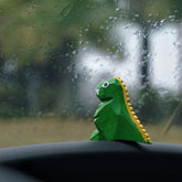 Cute Wooden Dinosaur Car Ornament Hand-Painted