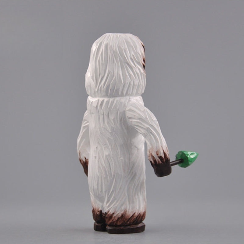 Yeti figurine rear angle hand carved detail