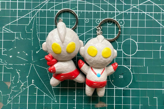Handmade Small Wooden Gifts: Cute Ultraman Keychain