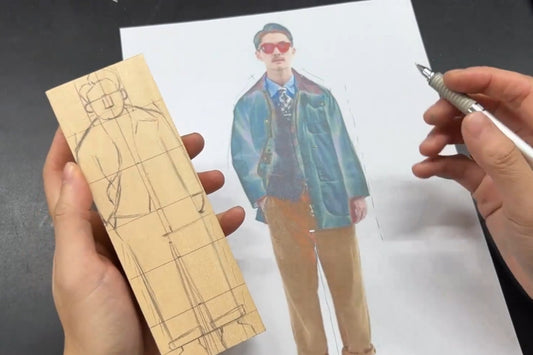 How to Make Human-Shaped Wooden Gifts: Finishing Up the Drawing