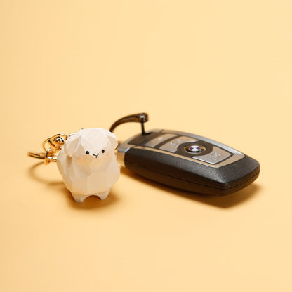Sheep wooden keychain with keys