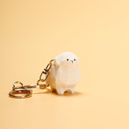Sheep wooden keychain single view