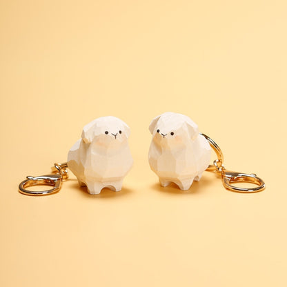 Sheep wooden keychain