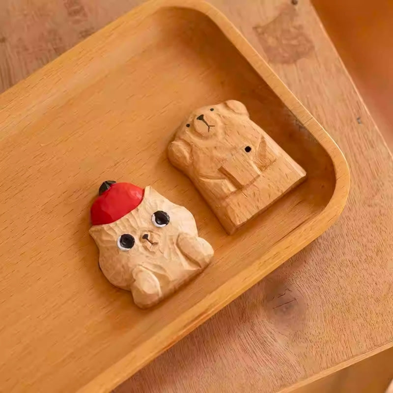 Animal wooden fridge magnets