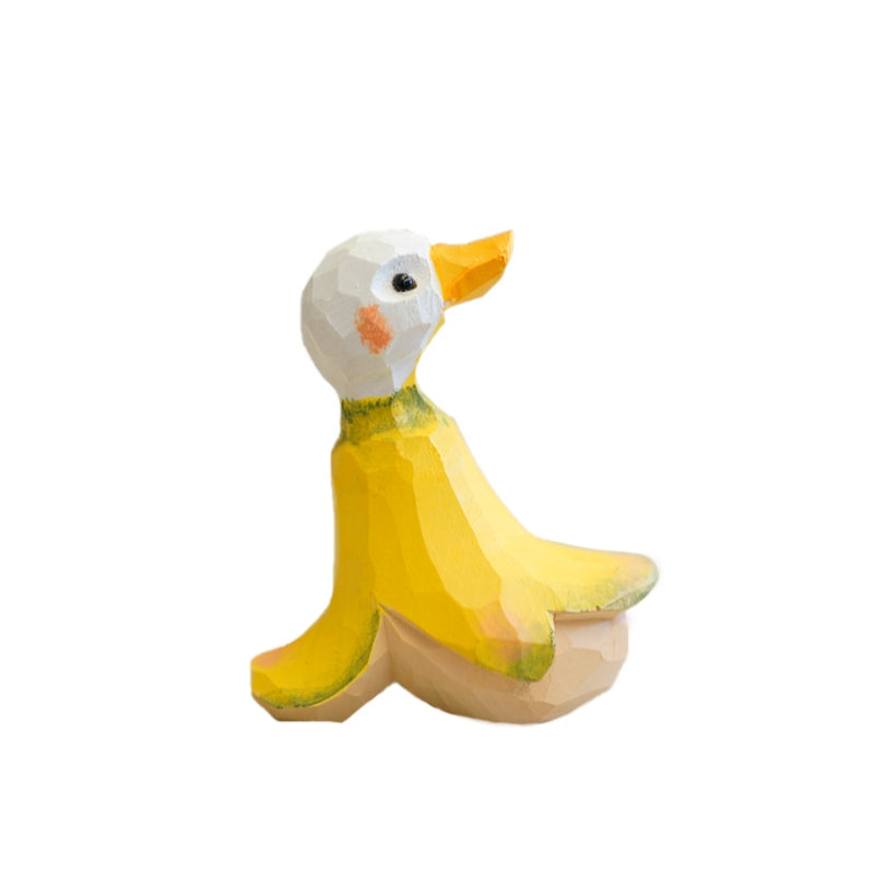 Banana Duck Statue Hand-Painted Wooden