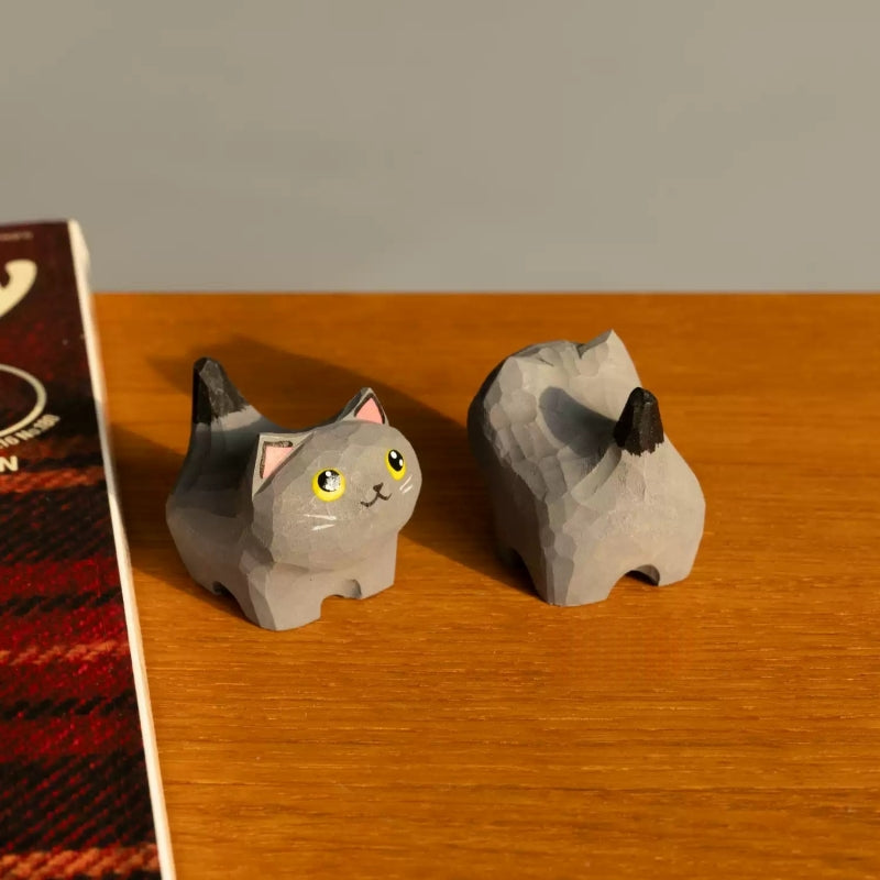British shorthair figurine front and back view