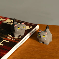 British shorthair figurine pair with book