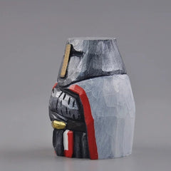 Side view of chibi knights templar figurine