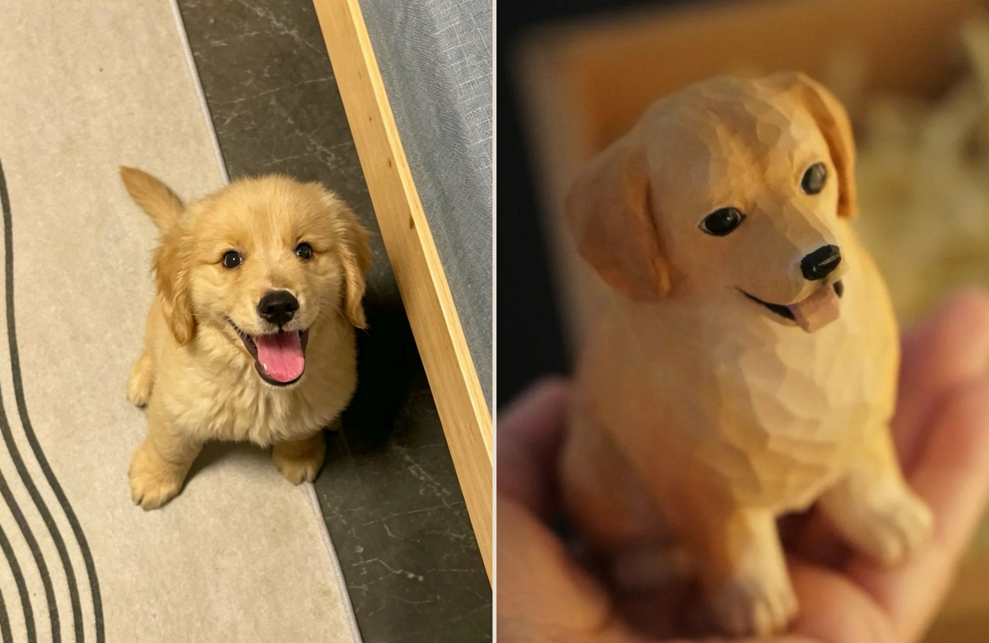 Custom hand-carved pet figurines made from customer photos