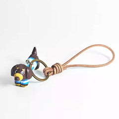 Wooden dachshund keychain back detail