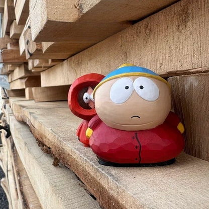 Eric Cartman figurine on wooden shelf