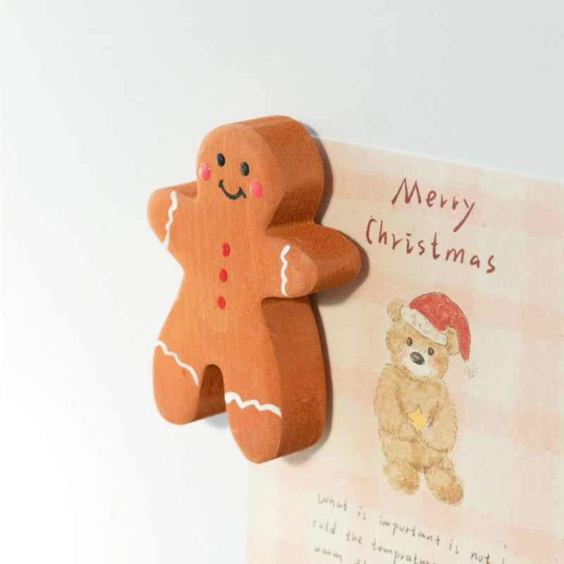 Gingerbread man wooden fridge magnet