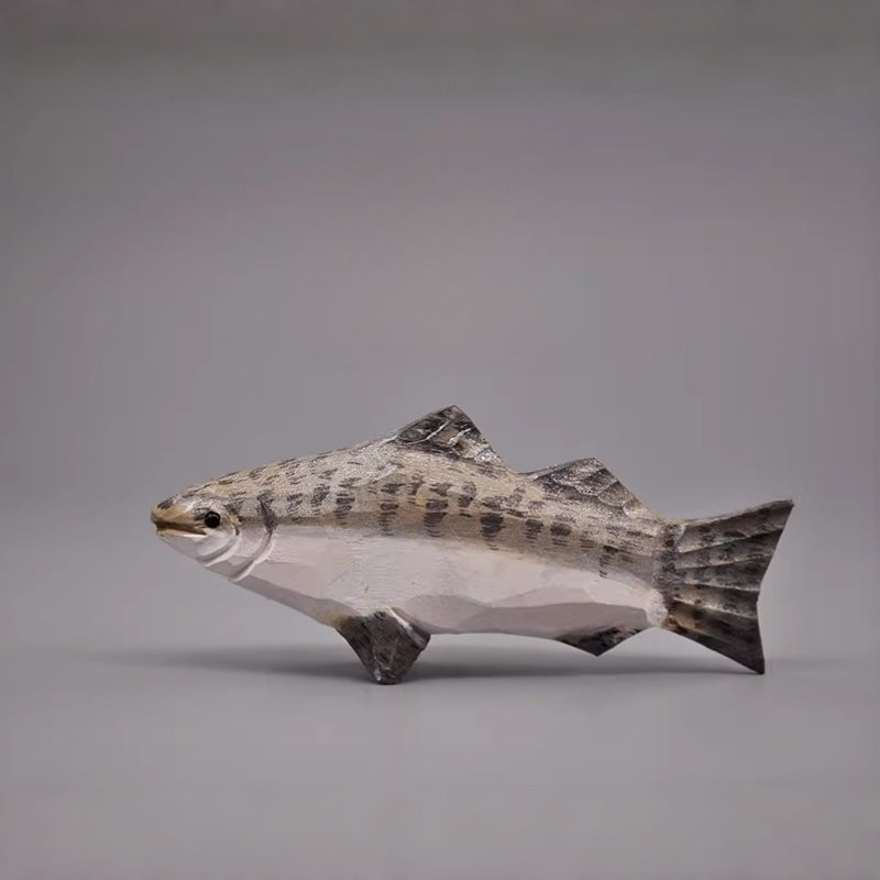Grass carp wooden fish figurine