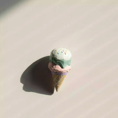 Ice cream wooden fridge magnet on refrigerator