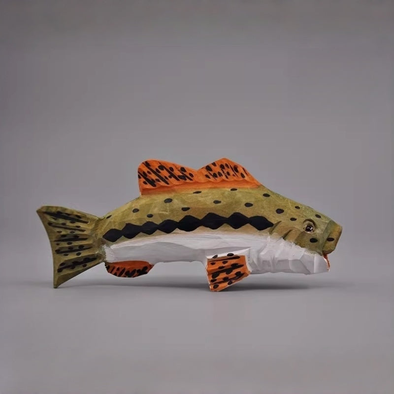 Largemouth Bass wooden fish figurine