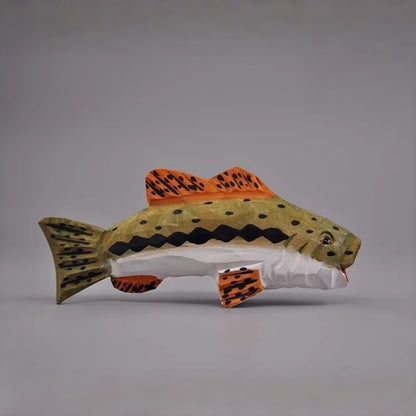 Largemouth Bass wooden fish figurine