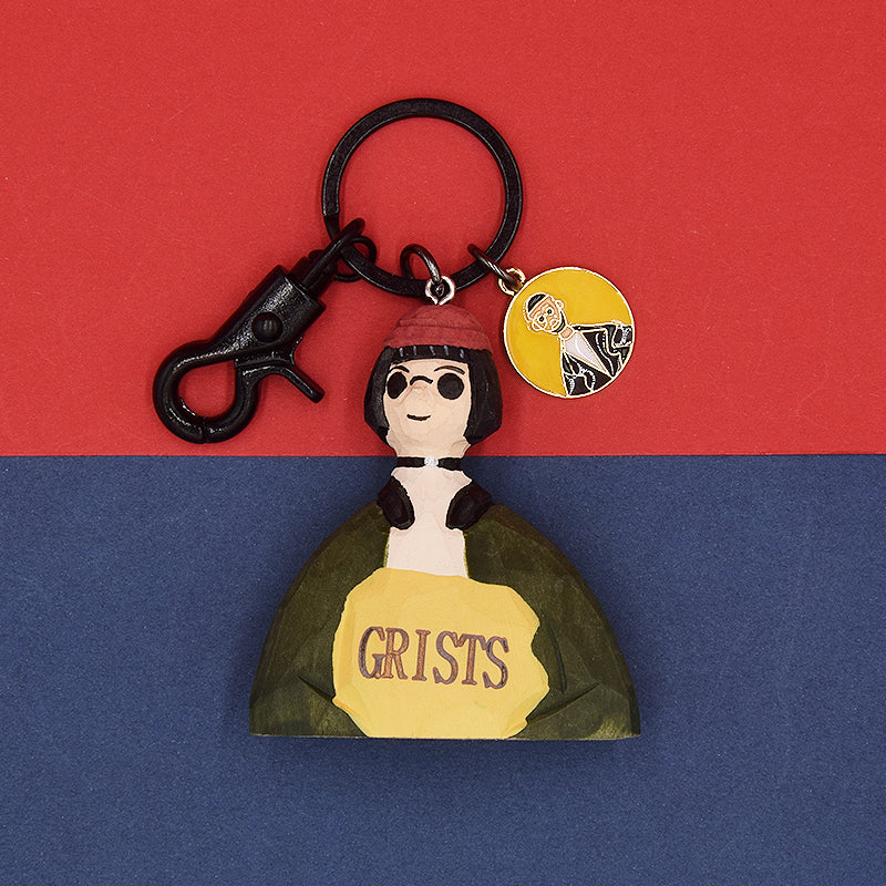 Mathilda movie wooden keychain metal ring