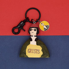 Mathilda movie wooden keychain metal ring