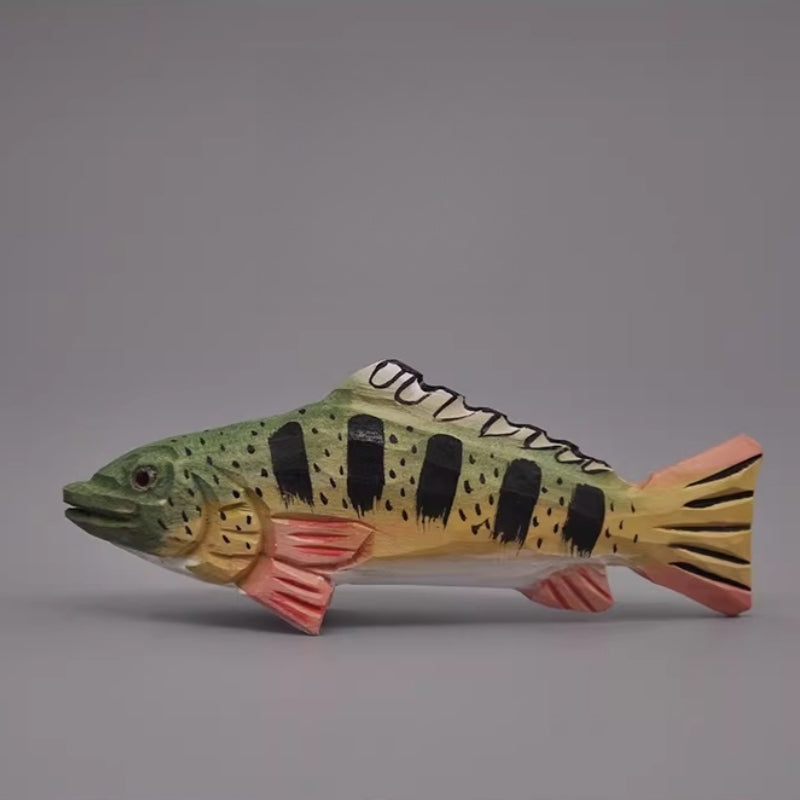 Mandarin fish wooden fish figurine