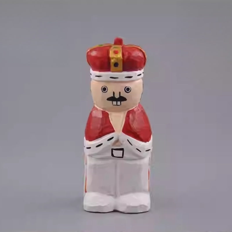 wooden nutcracker figurine with front facing posture
