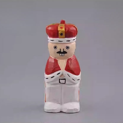 wooden nutcracker figurine with front facing posture