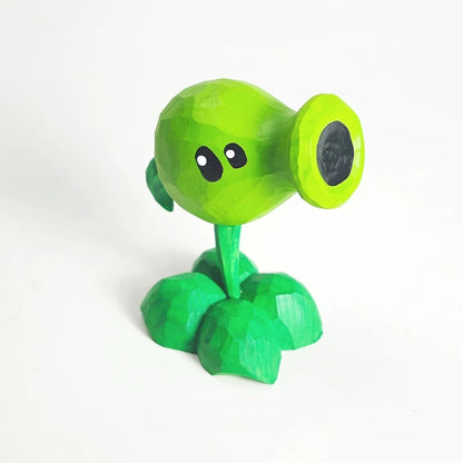 Plants vs Zombies Peashooter figure with a recessed black mouth and dark green leafy base
