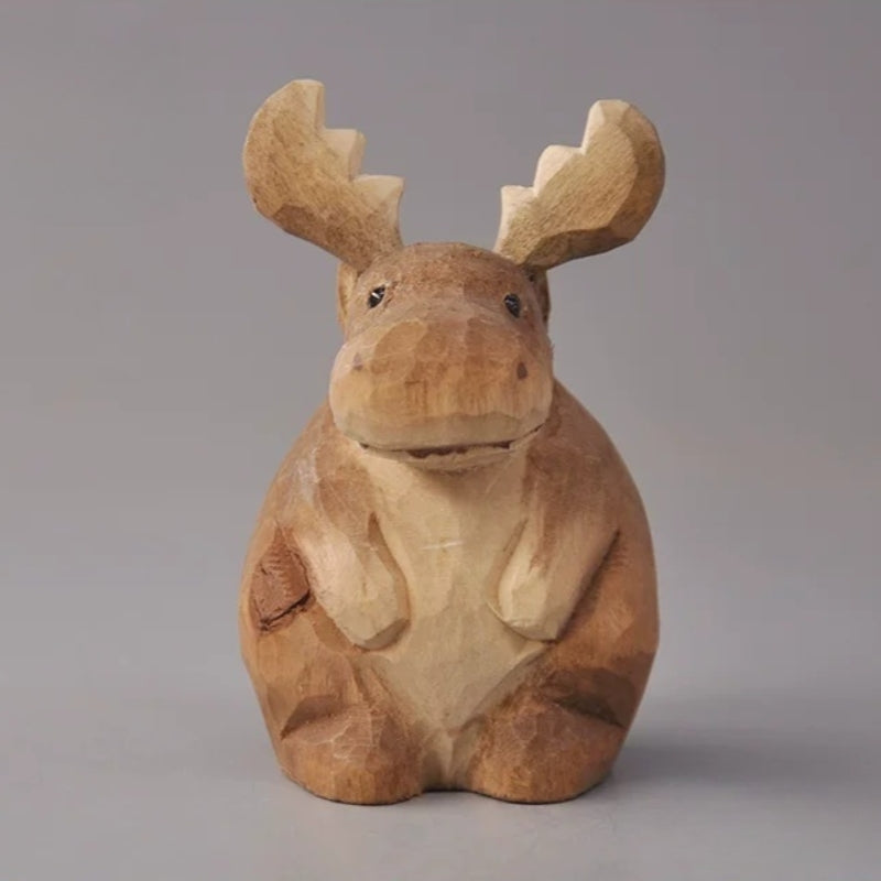 Front view of a round-bellied Moose with a wide muzzle and simplified forelegs