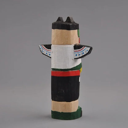 Back view of stacked totem pole figures