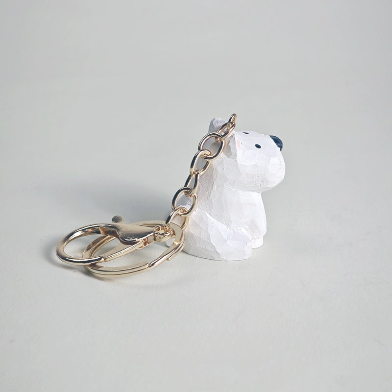 Westie Dog Keychain Hand-Carved Wooden